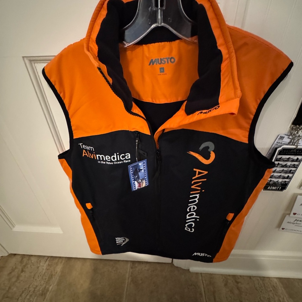 Men's Orange and Black Sailing Vest